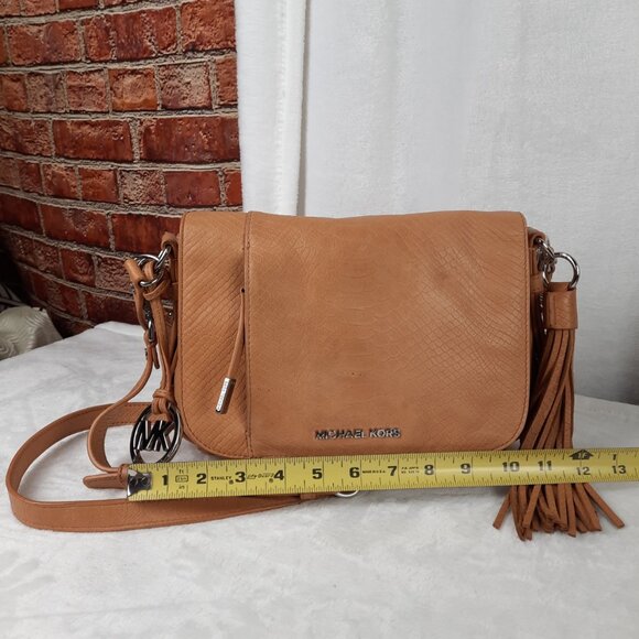 Michael Kors Camel Brown Textured Crossbody Bag - Picture 9 of 13